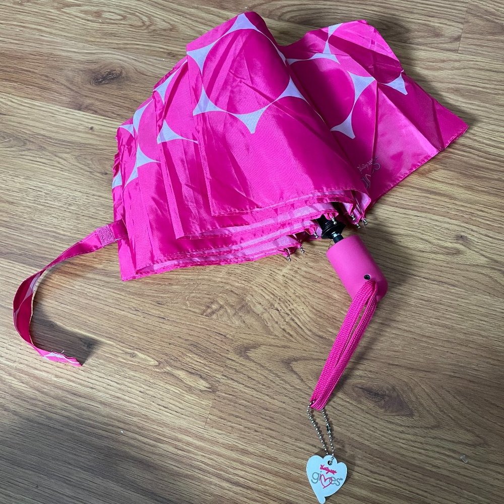 thirty one Pink and White Polka Dot Umbrella